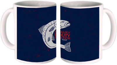 25% OFF on Shopkeeda Family Duty And Honor Blue Ceramic Mug 350 ml