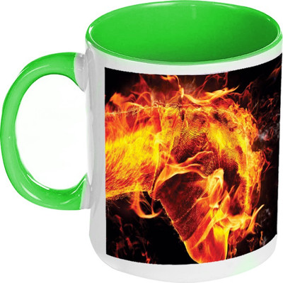 AMY Brofist Zombies Blue Inside Green Coffee Ceramic Mug 325 ml AMY Brofist Zombies Blue Inside Green Coffee Ceramic Mug 325 ml