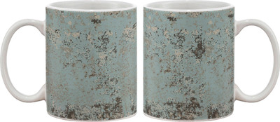 15% OFF on Artifa Blue Grunge Texture Porcelain, Ceramic Mug 350 ml
