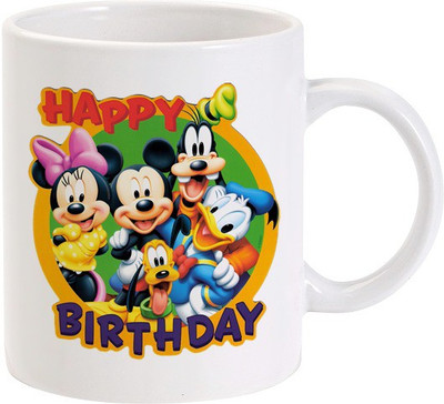 50% OFF on Lolprint Happy Birthday Disney Cartoons Ceramic Mug 325 ml