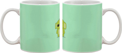 Artifa Green Teddy Bear Porcelain, Ceramic Mug 350 ml