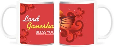 50% OFF on Refeel Gifts Lord Ganesha Ceramic Mug 325 ml