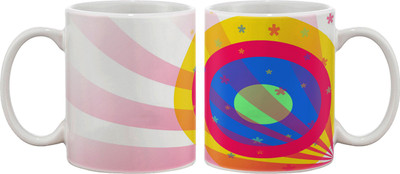 Artifa Colourful Concentric Circles Porcelain, Ceramic Mug 350 ml
