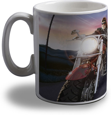 15% OFF on Artifa Bikers Gang Porcelain, Ceramic Mug 350 ml