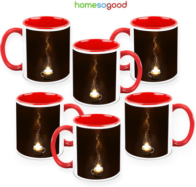 41% OFF on HomeSoGood Golden Coffee Fumes Pack Of 6 Ceramic Mug 325 ml, Pack of 6 41% OFF on HomeSoGood Golden Coffee Fumes Pack Of 6 Ceramic Mug 325 ml, Pack of 6