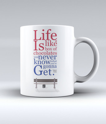 19% OFF on Lab No. 4 Life Is Like A Box Of Chocolates, You Never Know What You'Re Gonna Get - Forrest Gump Movie Quote Ceramic Mug 350 ml