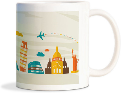 81% OFF on AMY Best Travel Buildings Colorfull Ceramic Mug 450 ml