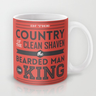 41% OFF on Astrode In The Country Of The Clean Shaven, The Bearded Man Is King Ceramic Mug 325 ml