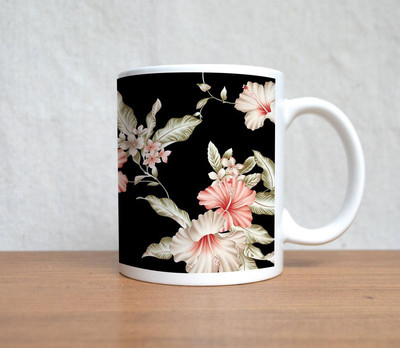 60% OFF on StyBuzz Peach Floral Black Background Art Porcelain Mug 300 ml 60% OFF on StyBuzz Peach Floral Black Background Art Porcelain Mug 300 ml