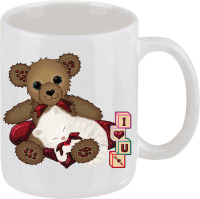 16% OFF on Ellicon 250 I Love You Teddy Kitten Ceramic Mug 16% OFF on Ellicon 250 I Love You Teddy Kitten Ceramic Mug