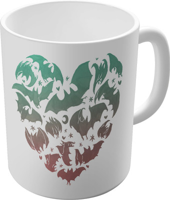 80% OFF on The Fappy Store Bat Heart Ceramic Mug 300 ml