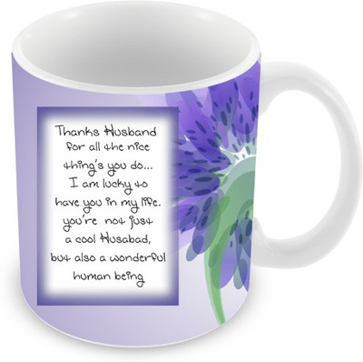 26% OFF on Everyday Gifts Thanks Husband Ceramic Mug 325 ml