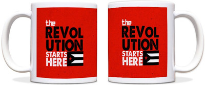 60% OFF on ShopMantra Revolution Starts Here Black Ceramic Mug 300 ml