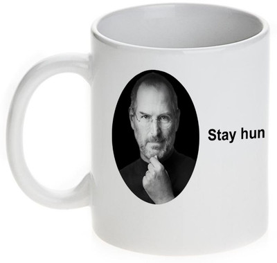 63% OFF on Mugwala Best Quote Of Steve Jobs Hungry Stay Foolish Ceramic Mug 350 ml
