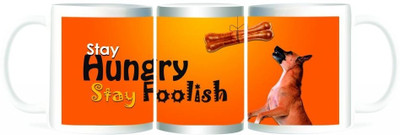 50% OFF on Refeel Gifts Stay Hungry Stay Foolish Quote Ceramic Mug 325 ml