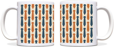 54% OFF on ShopMantra Multi Tie Pattern Black Ceramic Mug 300 ml