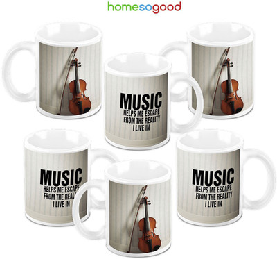 49% OFF on Homesogood Music The Reason To Live Pack Of 6 Ceramic Mug 325 ml, Pack of 6 49% OFF on Homesogood Music The Reason To Live Pack Of 6 Ceramic Mug 325 ml, Pack of 6