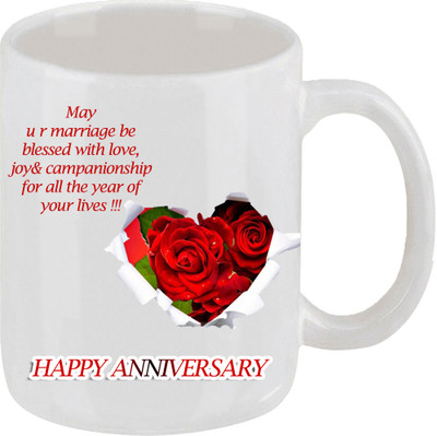 16% OFF on Ellicon 70 Happy Anniversay Ceramic Mug