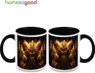 37% OFF on HomeSoGood The Face Of Devil Ceramic Mug 325 ml, Pack of 2