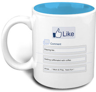 Hot Muggs Beat the Blues - Facebook Like Ceramic Mug 325 ml