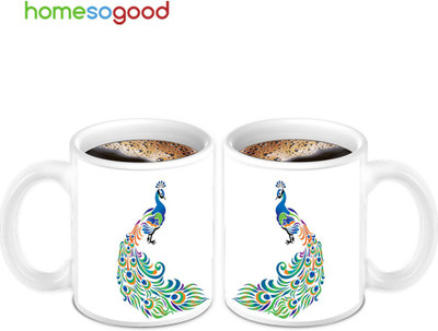 45% OFF on HomeSoGood Beautiful Peacock Coffee 2 Mugs Ceramic Mug 280 ml, Pack of 2 45% OFF on HomeSoGood Beautiful Peacock Coffee 2 Mugs Ceramic Mug 280 ml, Pack of 2