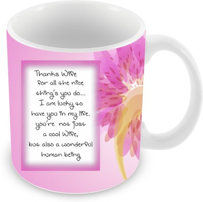 26% OFF on Everyday Gifts Thanks Wife Ceramic Mug 325 ml