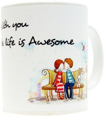 10% OFF on Everyday Gifts V Love Gift For Life is Awesome Ceramic Mug 400 ml