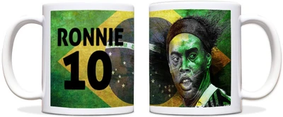 60% OFF on ShopMantra Ronnie Ronaldinho Brazil Football Black Ceramic Mug 300 ml