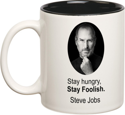 54% OFF on Mugwala Steve Jobs Famous Lines Hungry Stay Foolish Ceramic Mug 350 ml