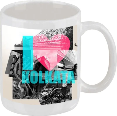 28% OFF on Ellicon D35 I Love Kolkata Ceramic Mug 325 ml