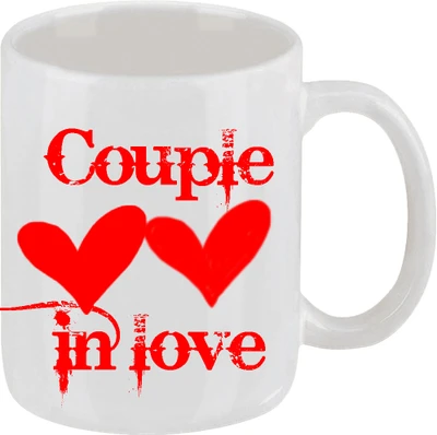 16% OFF on Ellicon 16 Couple In Love Ceramic Mug