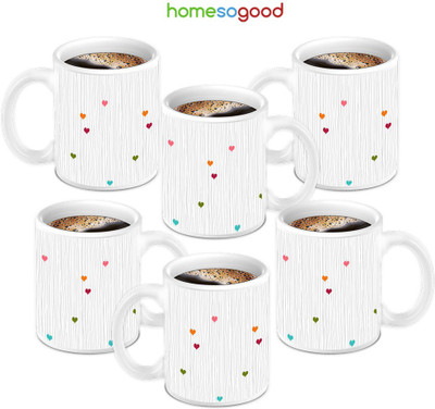 49% OFF on HomeSoGood Love Hearts Ceramic Mug 280 ml, Pack of 6 49% OFF on HomeSoGood Love Hearts Ceramic Mug 280 ml, Pack of 6