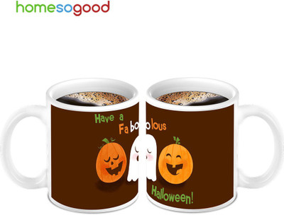 45% OFF on HomeSoGood Funny Halloween Faces On Ceramic Mug 280 ml, Pack of 2 45% OFF on HomeSoGood Funny Halloween Faces On Ceramic Mug 280 ml, Pack of 2