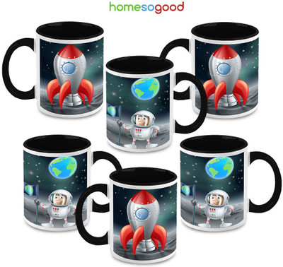41% OFF on HomeSoGood Astronaut On Moon Ceramic Mug 325 ml, Pack of 6 41% OFF on HomeSoGood Astronaut On Moon Ceramic Mug 325 ml, Pack of 6