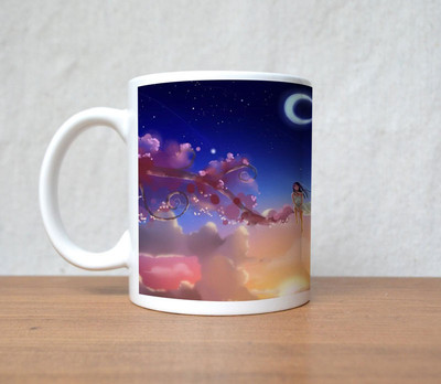 60% OFF on StyBuzz Tree On Cute Girl With Moon Night Porcelain Mug 300 ml