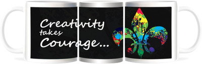 50% OFF on Refeel Gifts Creativity Takes Courage Quote Ceramic Mug 325 ml