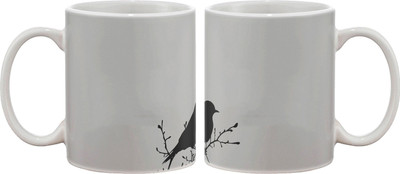 Artifa Grey Bird Porcelain, Ceramic Mug 350 ml