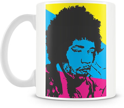 Engrave Jimi Hendrix Pop Art Ceramic Mug 350 ml Engrave Jimi Hendrix Pop Art Ceramic Mug 350 ml