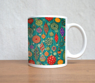 60% OFF on StyBuzz Decoration Art Blue Christmas Ceramic Mug 300 ml