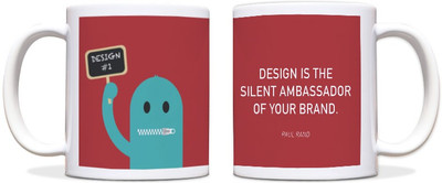 54% OFF on ShopMantra Design Is The Silent Ambassador Black Ceramic Mug 300 ml