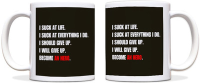 60% OFF on ShopMantra Become an hero motivational Black Ceramic Mug 300 ml