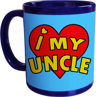 55% OFF on SajawatHomes Gifts For Uncle Blue Coffee Ceramic Mug 350 ml