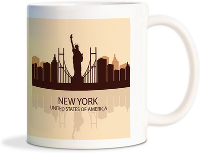 81% OFF on AMY Newyork, United States Of America Theme Ceramic Mug 450 ml