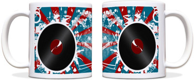 60% OFF on ShopMantra Spinning Disc Music Black Ceramic Mug 300 ml