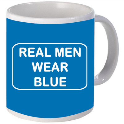 Snoogg Real men wear Blue Porcelain Bone China Coffee Ceramic Mug