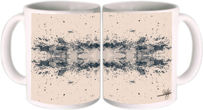 62% OFF on Shopkeeda Abstract White Grey Shapes Ceramic Mug 350 ml