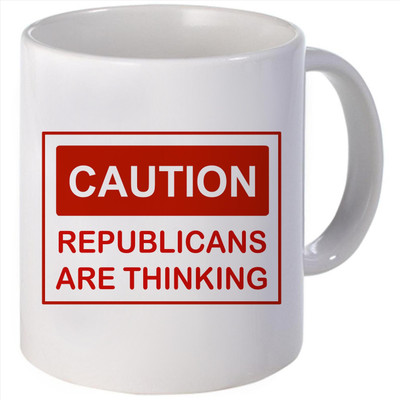 Snoogg Republicans are thinking Porcelain Bone China Coffee Ceramic Mug