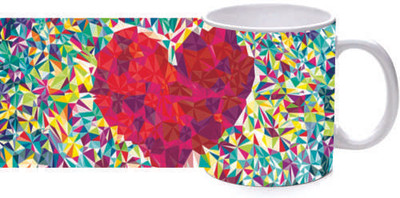 45% OFF on Printland Red Hearted Ceramic Mug