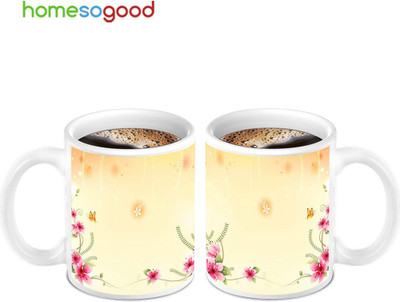 45% OFF on HomeSoGood Nature With Little Flowers And Butterfly 2 Mugs Ceramic Mug 280 ml, Pack of 2 45% OFF on HomeSoGood Nature With Little Flowers And Butterfly 2 Mugs Ceramic Mug 280 ml, Pack of 2
