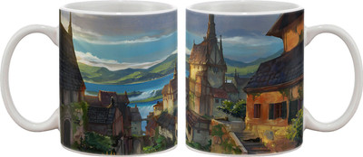 15% OFF on Artifa City Painting Porcelain, Ceramic Mug 350 ml